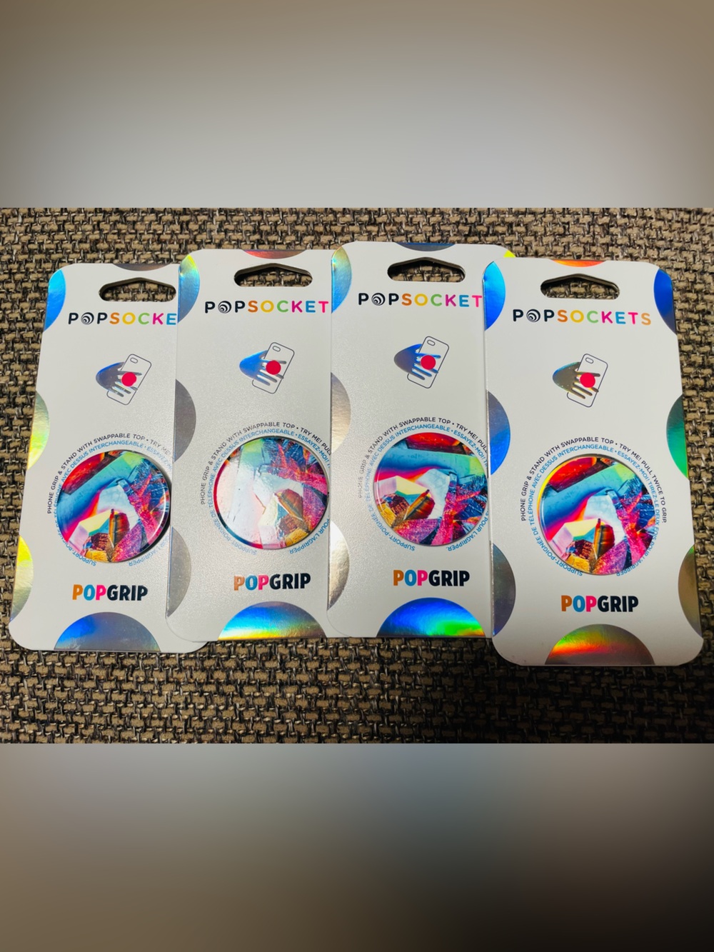 PopSocket Phone Grip & Stand - Yellow abstract design (4 pieces)